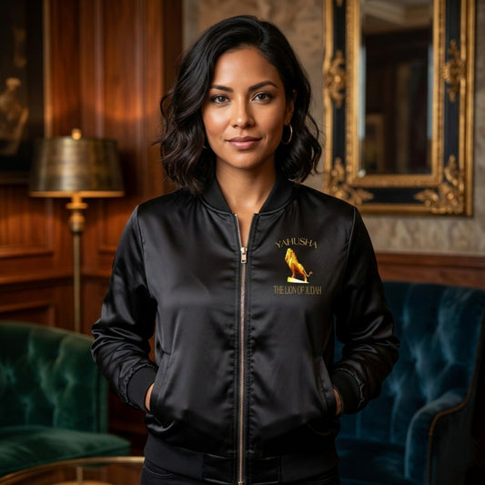 Yahusha-The Lion of Judah 01 Women's Bomber Jacket