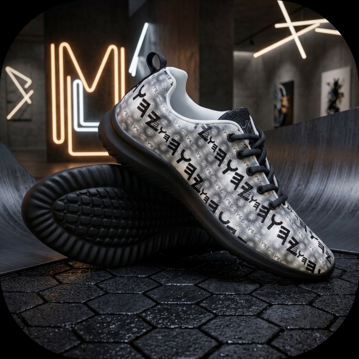 The Paleo-Phalanx Series (01-02): Seal of Storm | Men’s Athletic Sneakers | Black/White