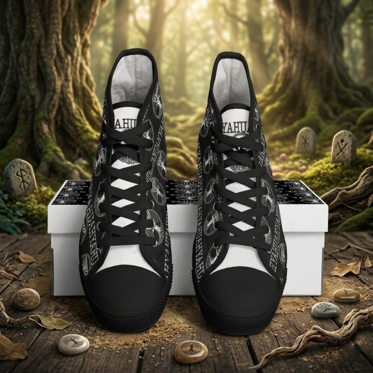 Yahuah: Tree of Life (02-05) - The Dualism Refined |Unisex High Top Canvas Sneakers (Style 02)