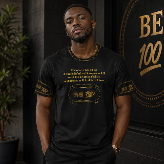 "Be 100" (01) | Men's Cotton Blend Tee