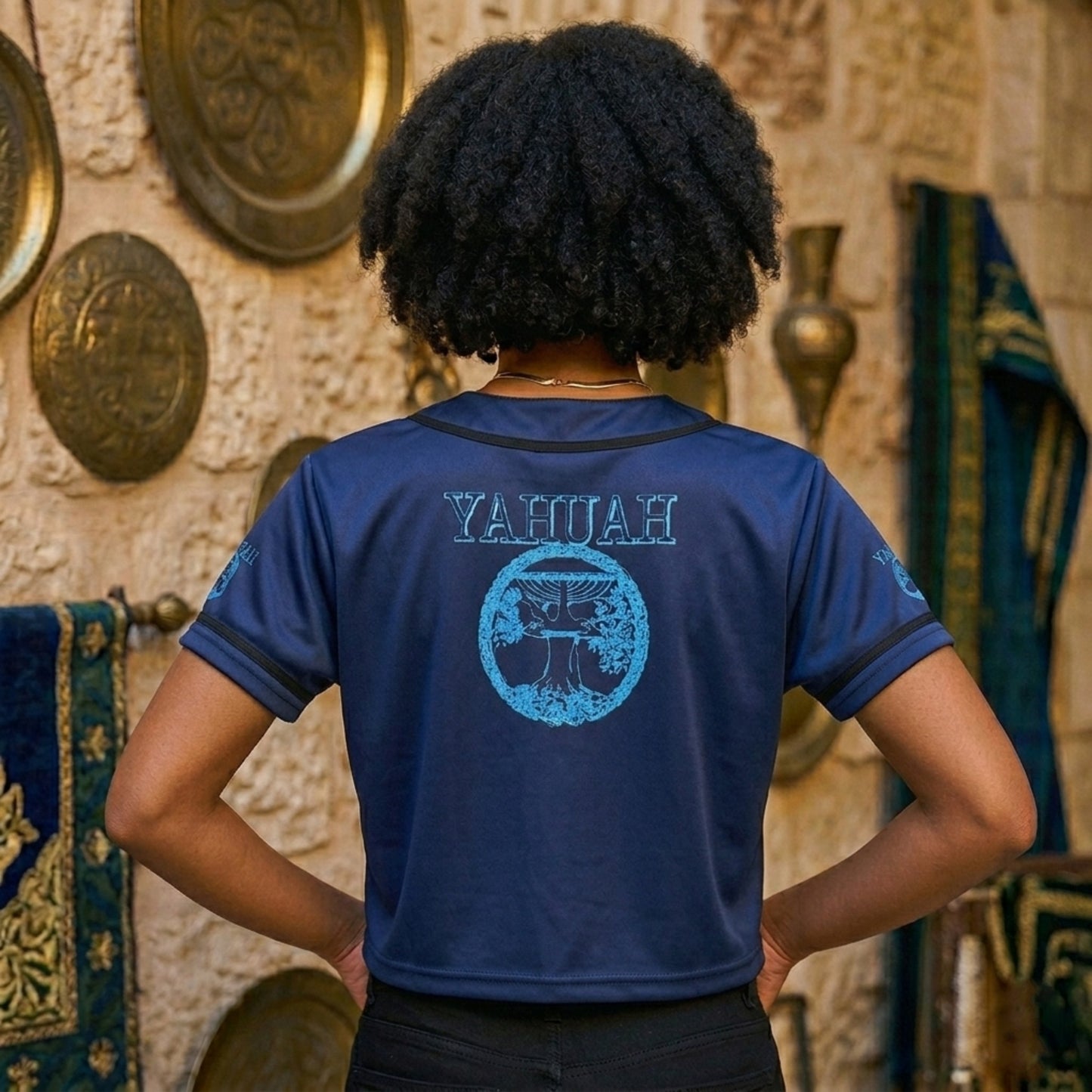 Yahuah: Tree of Life (02-03) - The Living Ruach | Cropped Softball Jersey