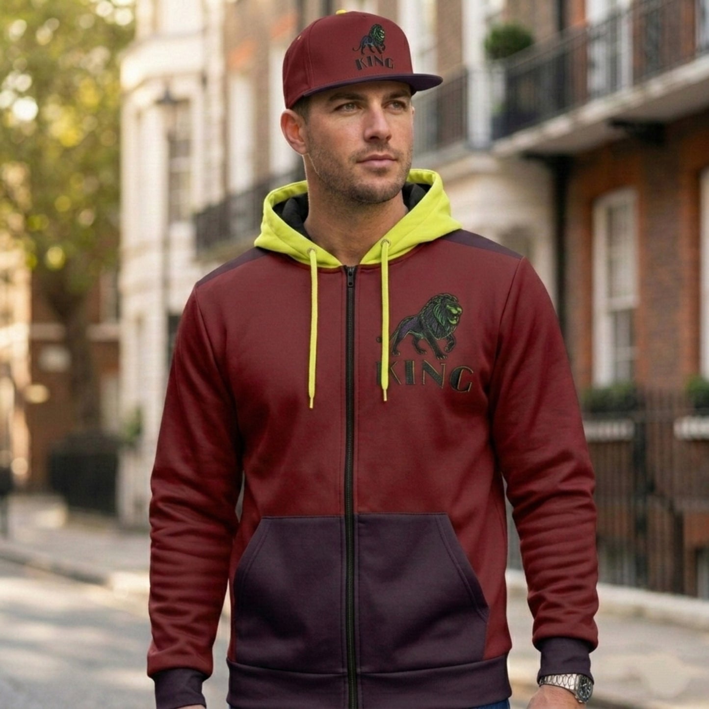 KING 01-02 Men's Designer Microfleece Zip Hoodie