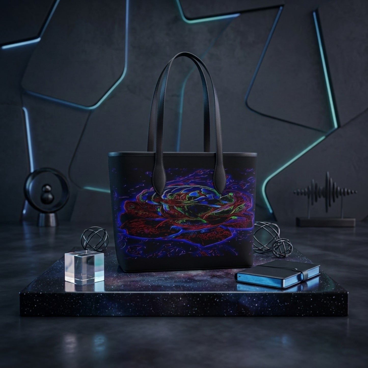 Floral Embosses (01): Nocturnal Sanctuary | Narrow Leather Shopping Tote