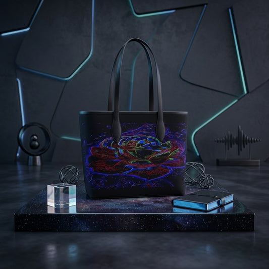 Relieve floral: Roses 01-01 Bolso shopper de cuero estrecho de diseñador