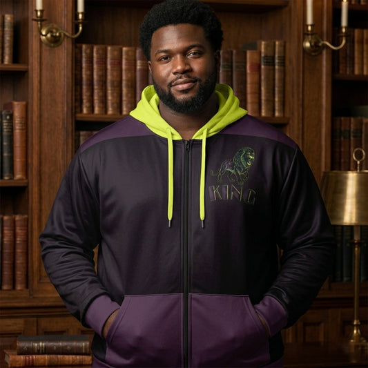 KING 01-01 Men's Designer Athletic Plus Size Zip Hoodie