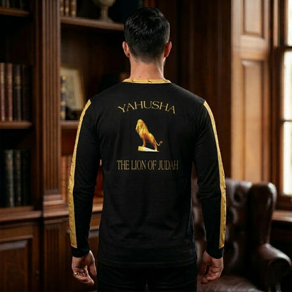 Yahusha-The Lion of Judah 01 Men's Designer V-neck Jersey T-shirt