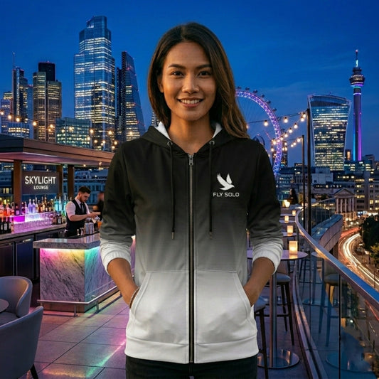 Outspoken Designs 03-03 "Fly Solo Night/Day" Women's Zip Hoodie