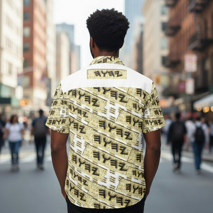 Yahuah Logo 03 - White Designer Unisex Camp Collar Shirt