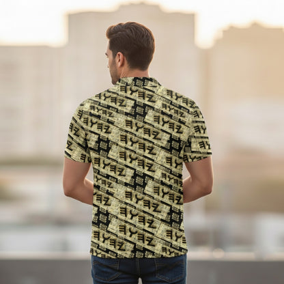 Yahuah Logo 03 - Black Men’s Designer Slim Fit Polo Shirt