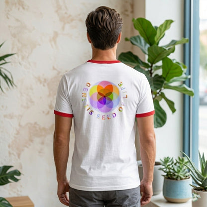 Sacred Geometry: Genesis Seed of Life 01-01 Designer Port & Co. Men's Ringer T-shirt (3 colors)
