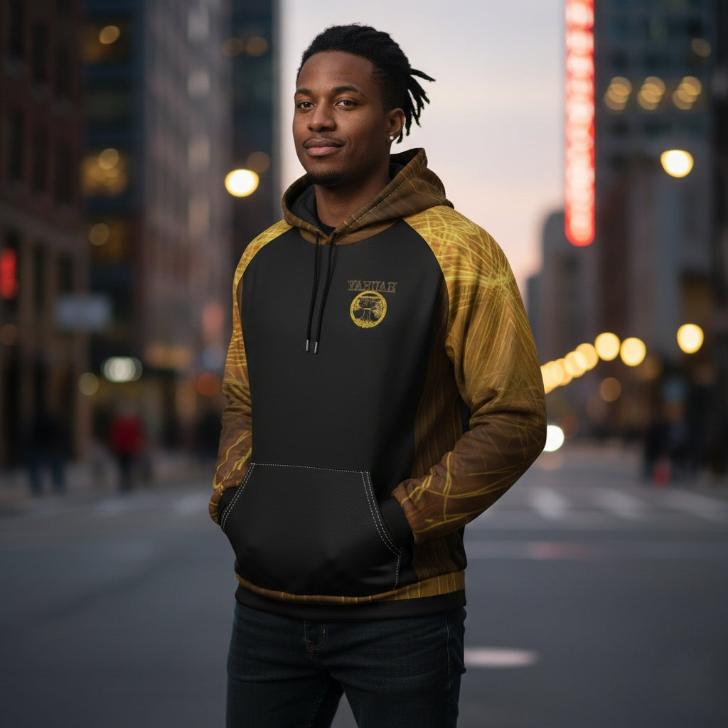 Yahuah-Tree of Life 02-03 Voltage Men's Designer Raglan Hoodie