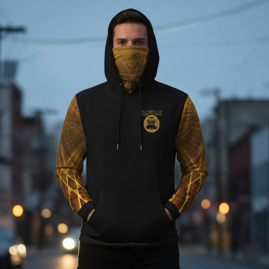 Yahuah-Tree of Life 02-03 Voltage Men's Designer Hoodie with Face Mask