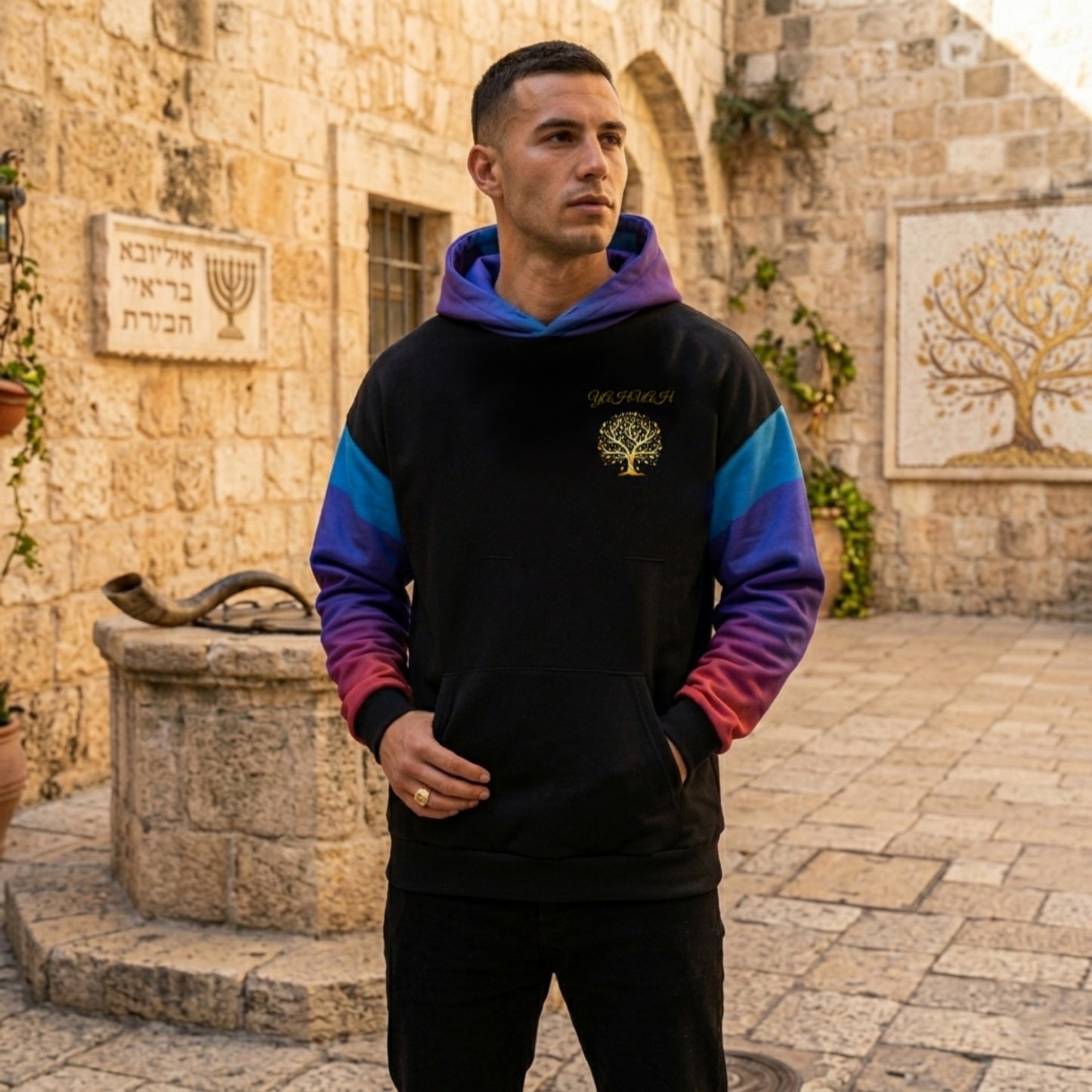 Yahuah: Tree of Life (01-02) - Royal Raiment | Unisex Heavyweight Oversized Fleece Hoodie