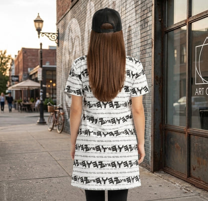 Most High God - Yahuah 01-01 White Designer T-shirt Dress