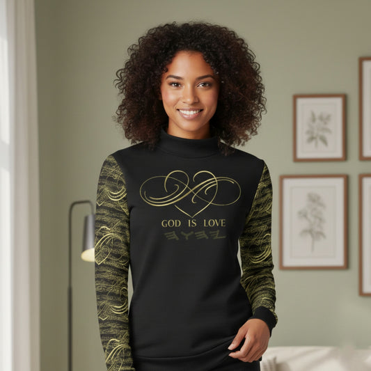 Truth Illustrated 04-01 Designer Mock Neck Slim Fit Sweatshirt