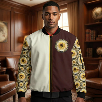 Yahusha-The Lion of Judah 03-01 Men's Fleece Lined Bomber Jacket