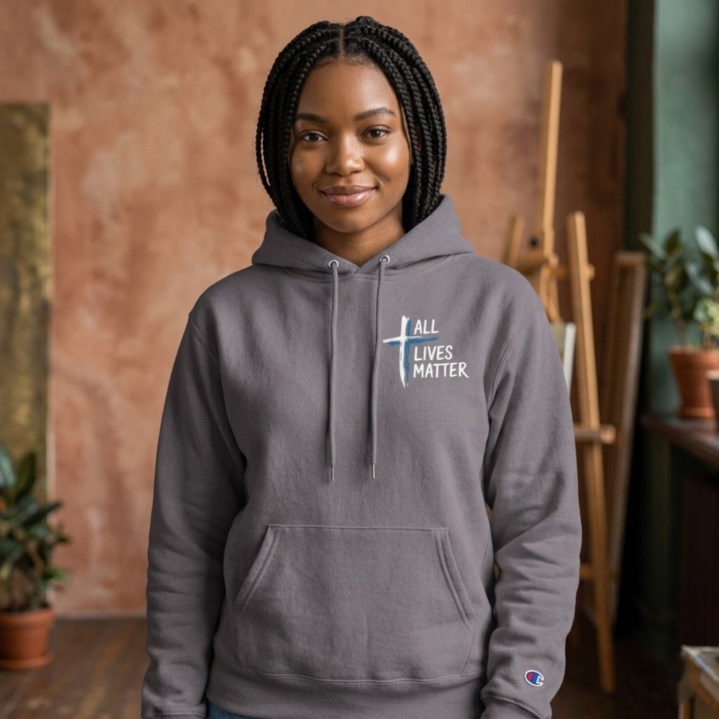 Outspoken Designs 04-02 "All Lives Matter" Designer Champion S700 Unisex Hoodie (2 colors)