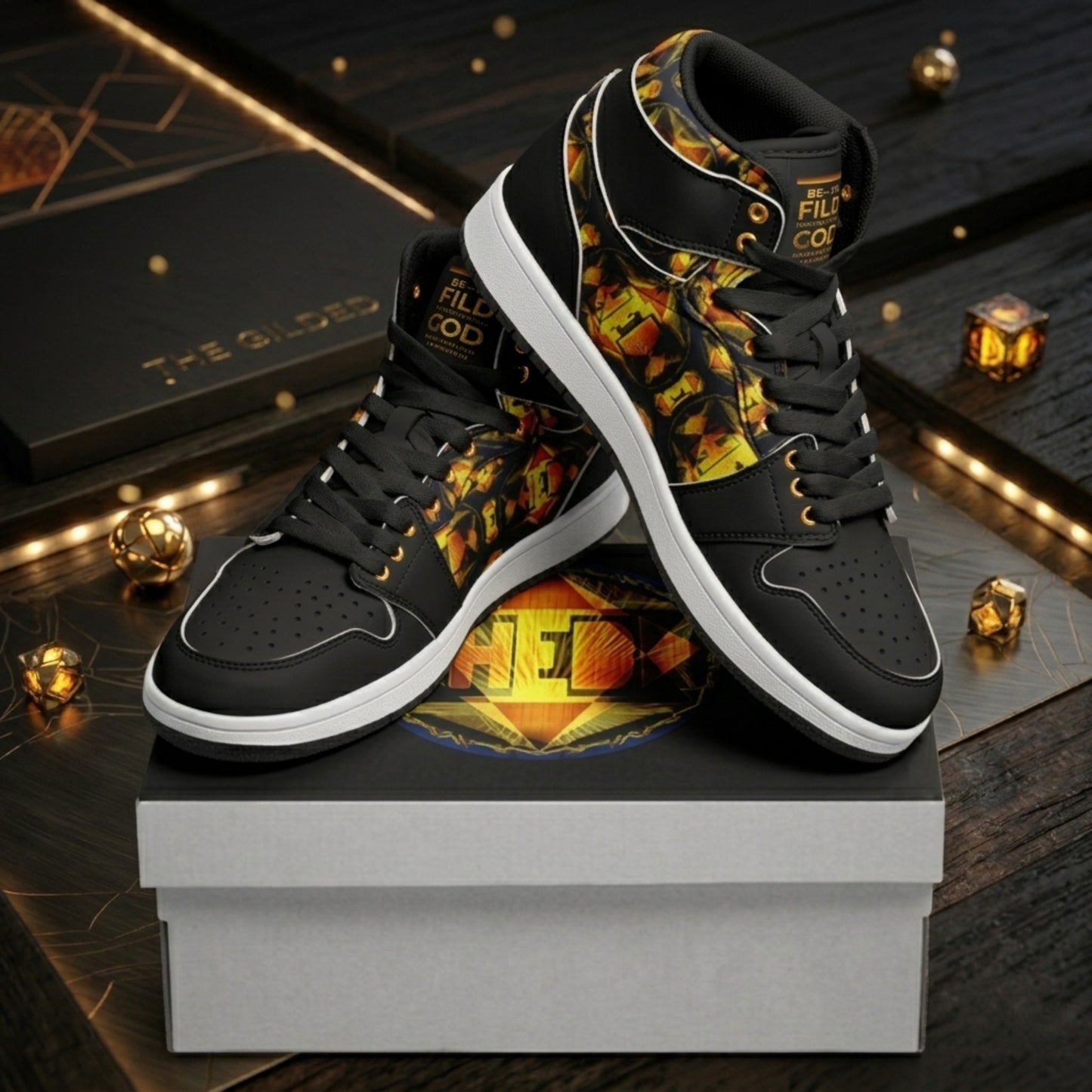 Hebrew World 01-02 Royal Radiance PU Leather High Top Sneakers