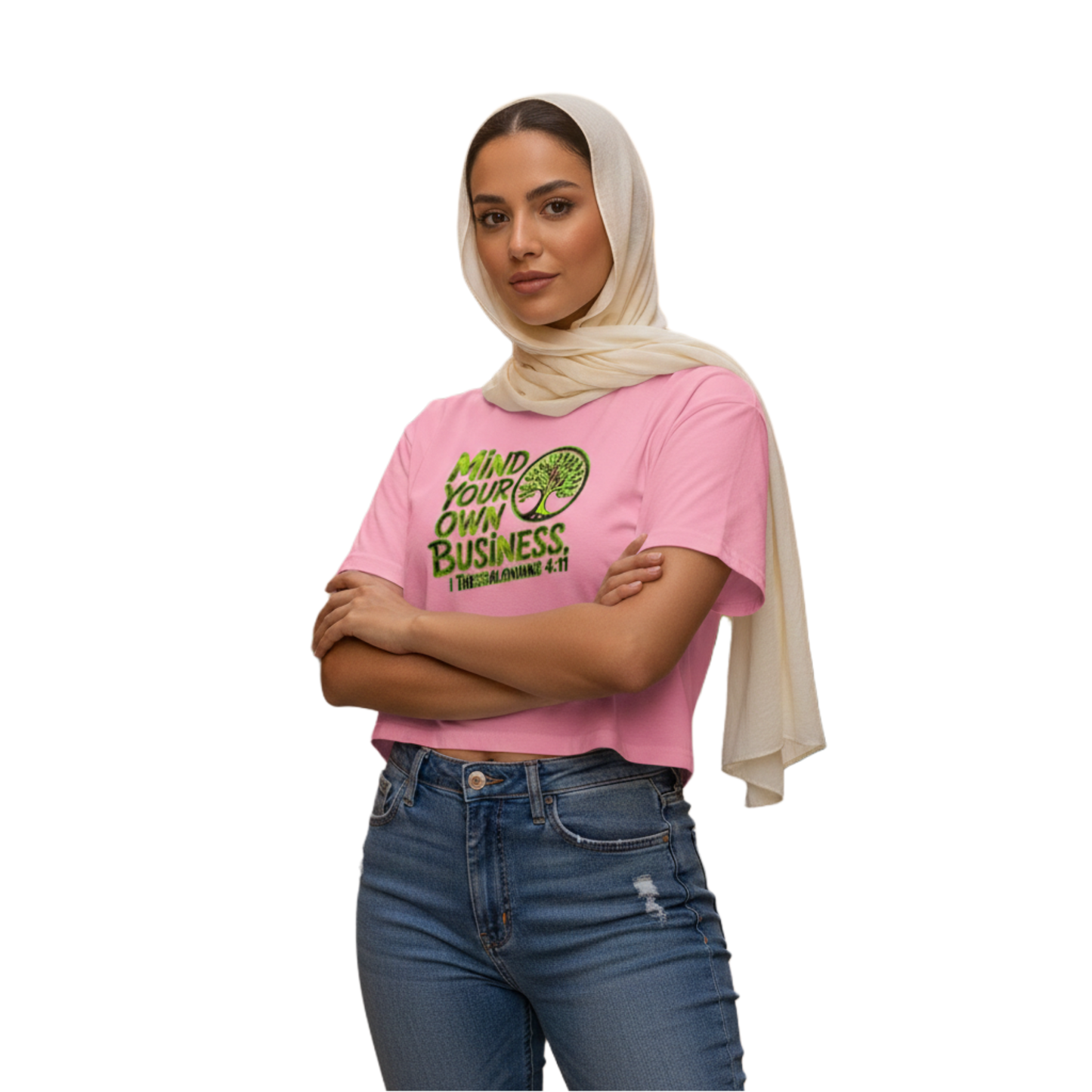 Outspoken Designs 06-02 "Mind Your Own Business" Designer AS Colour Crop Top (5 colors)