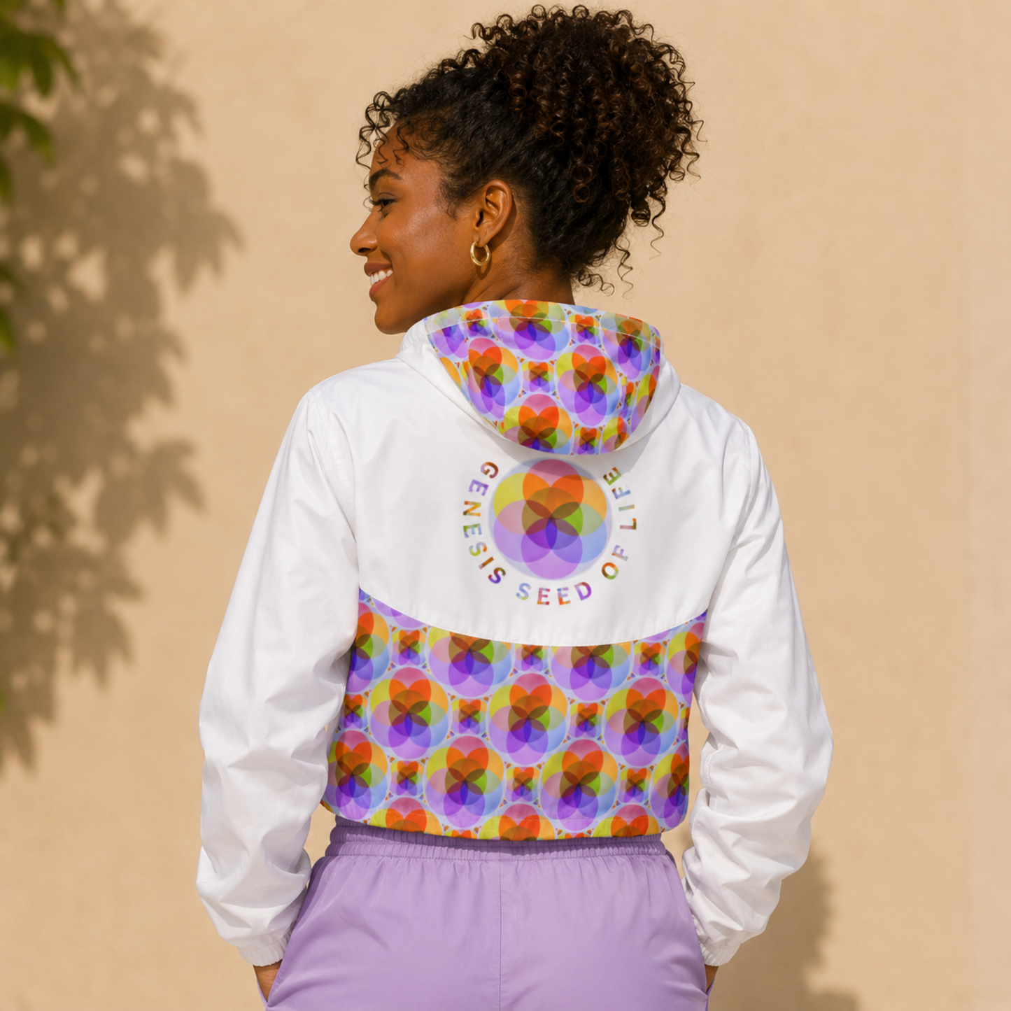Sacred Geometry: Genesis Seed of Life 01-01 Cropped Windbreaker
