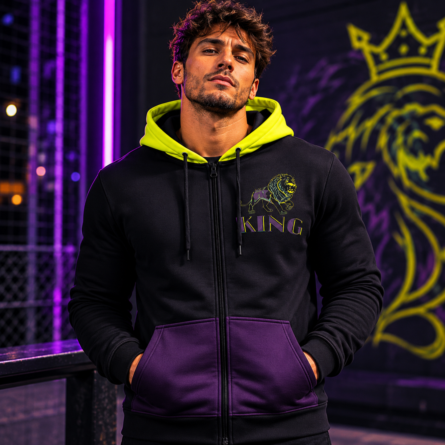 KING 01-01 Men's Designer Microfleece Zip Hoodie