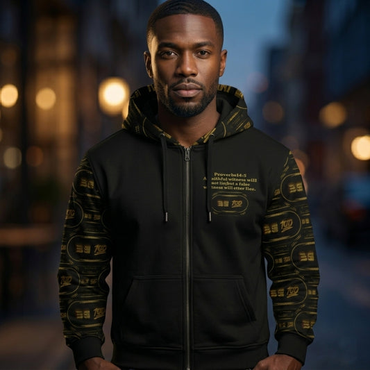 "Be 100" (01) | Men's Zip Hoodie
