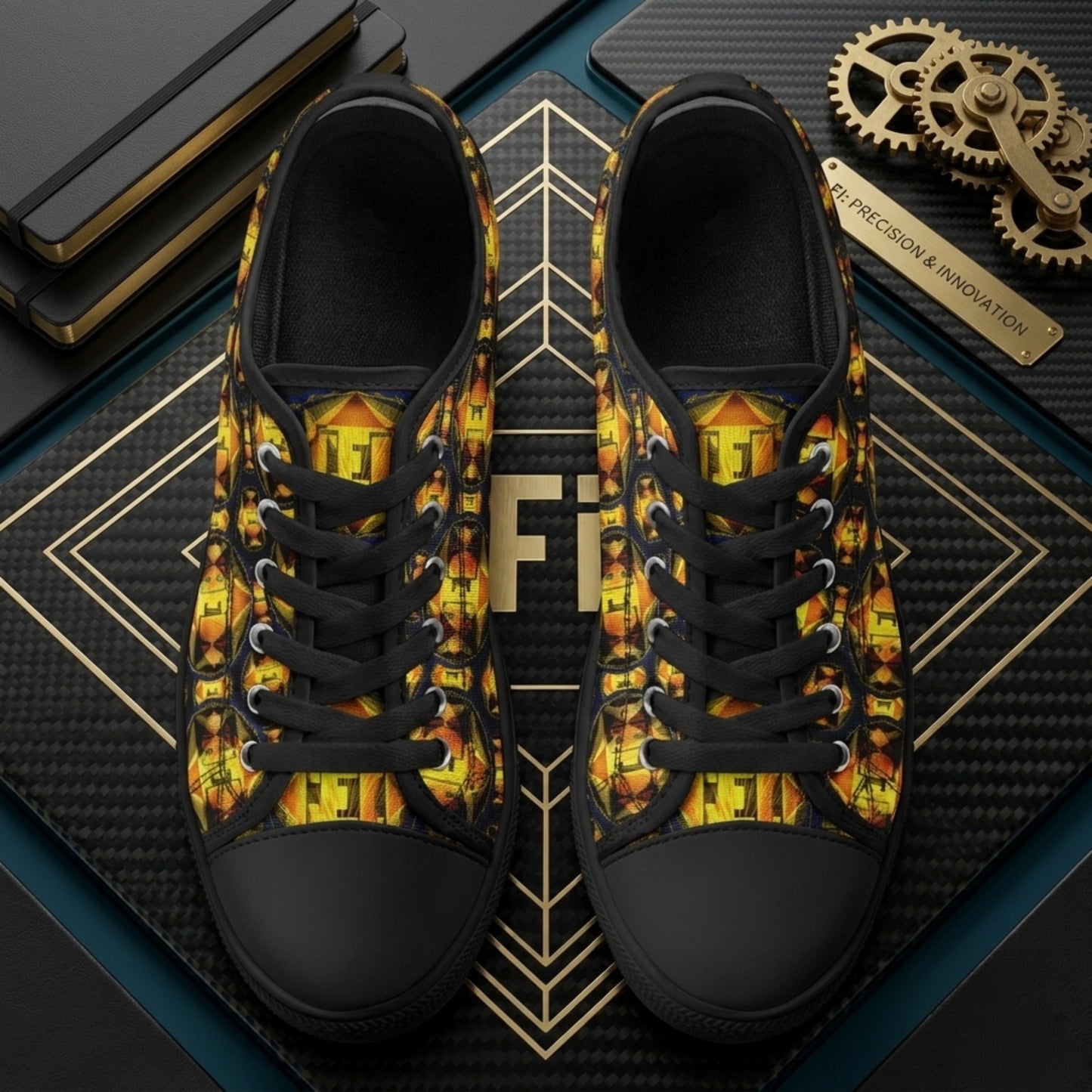 Hebrew World 01-02 Royal Radiance Low Top Canvas Sneakers