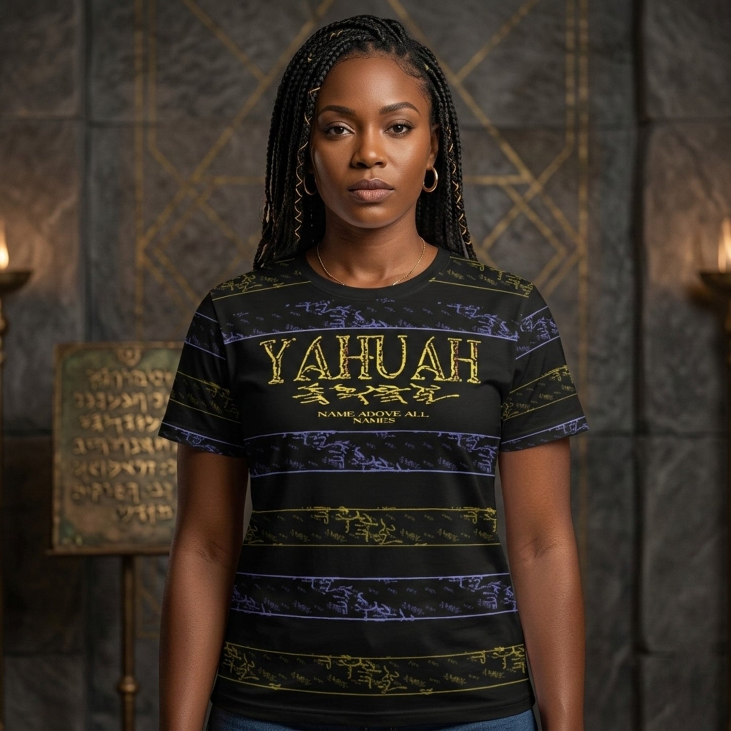 Yahuah-Name Above All Names 01-03 Purple+Blue Designer Unisex T-shirt