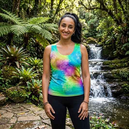 God is Good All The Time 01-01 Recycled 4-Way Stretch Tank Top - Comfortable Microfiber Activewear