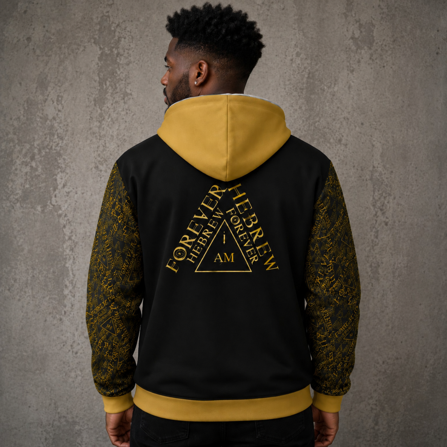 I AM HEBREW 03-01 Men's Designer Plush Lined Full Zip Hoodie