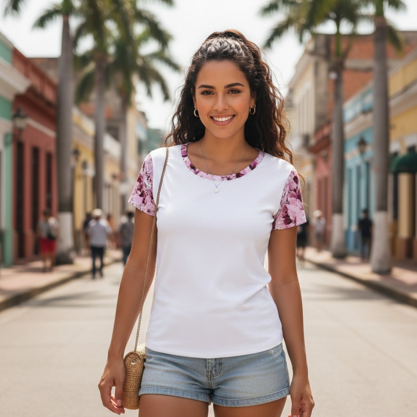 TRP Floral Print 01: Whimsical Sakura Symphony 01-01 Scoop Neck Tee