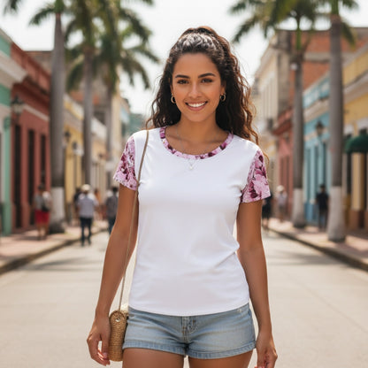 TRP Floral Print 01: Whimsical Sakura Symphony 01-01 Scoop Neck Tee