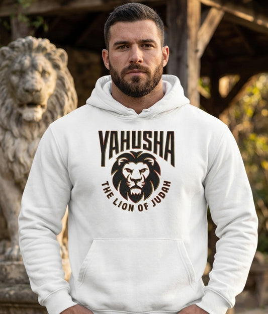 Yahusha-The Lion of Judah 02-01 Designer AWDis Just Hoods Unisex Heavyweight Boxy Fleece Lined Hoodie