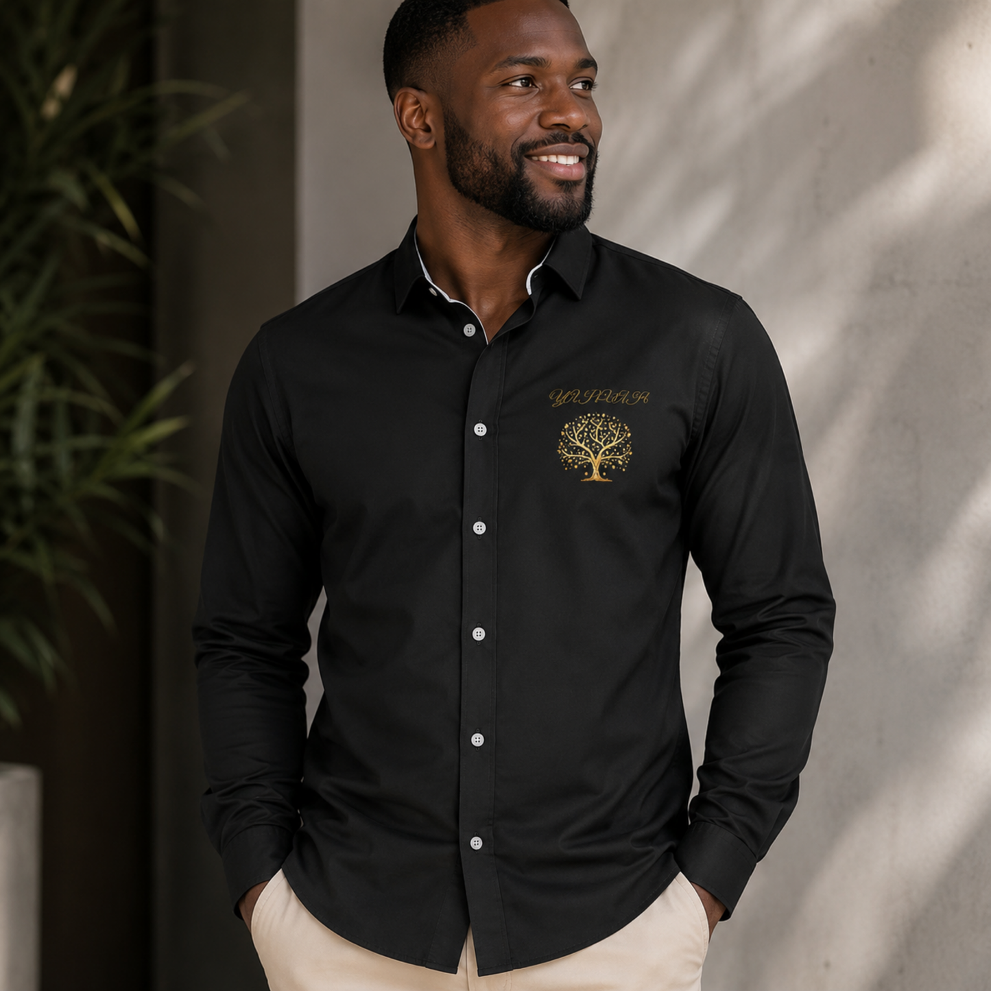Yahuah: Tree of Life (01-01) | Men's Spread Collar Shirt