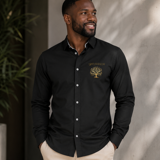 Yahuah: Tree of Life (01-01) | Men's Spread Collar Shirt
