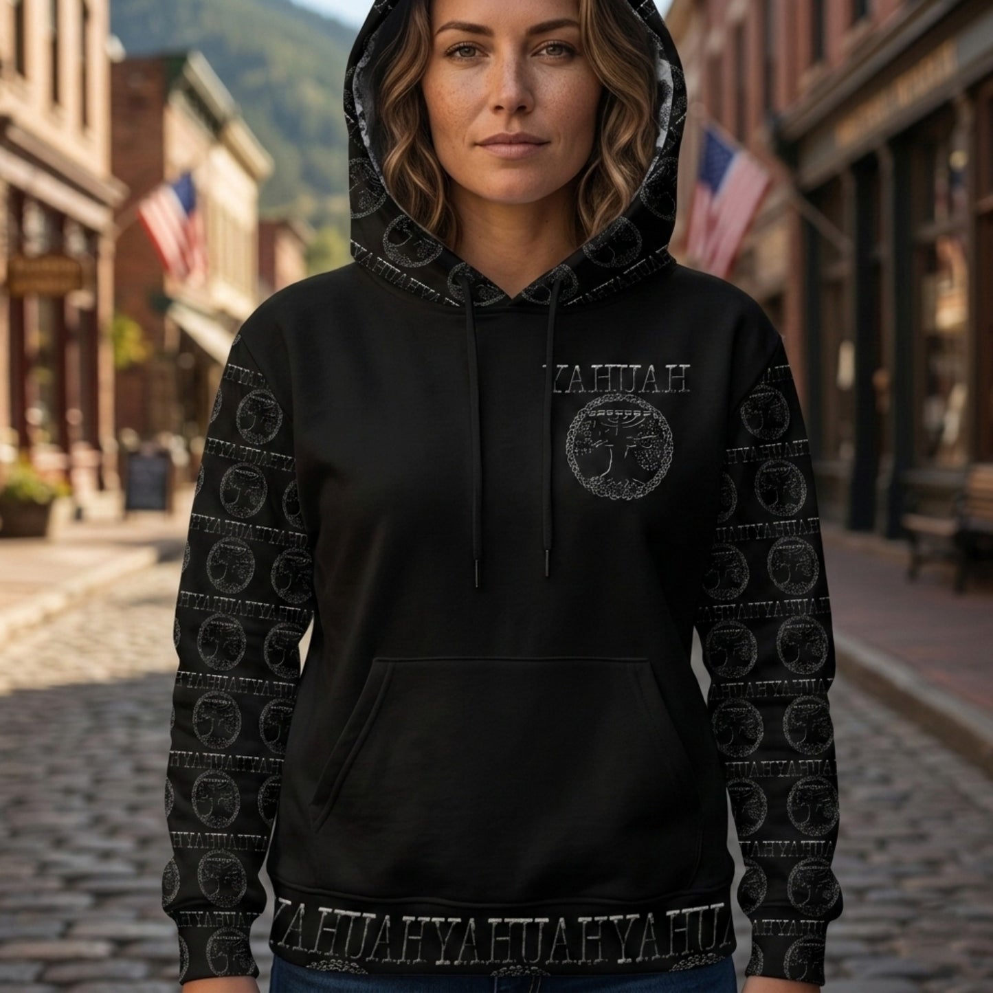 Yahuah-Tree of Life 02-04 Designer Unisex Cotton Hoodie