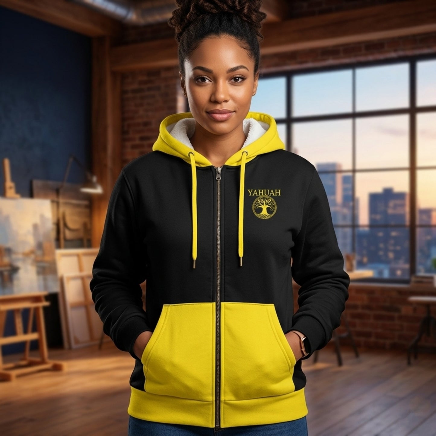 Yahuah: Tree of Life (02-01) - The Covenant Seal | Microfleece Unisex Zip Hoodie