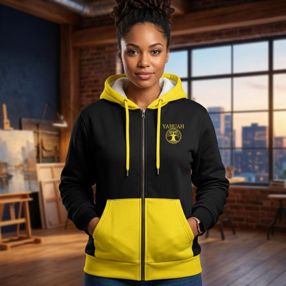 Yahuah: Tree of Life (02-01) - The Covenant Seal | Microfleece Unisex Zip Hoodie