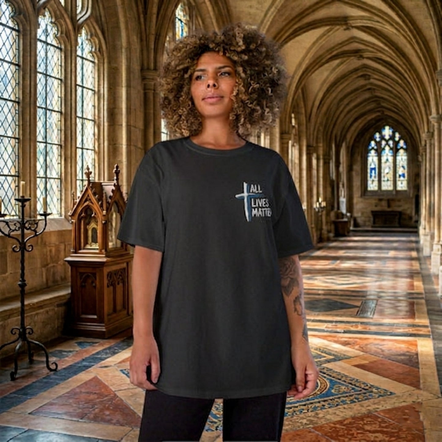 Outspoken Designs 04-02 "All Lives Matter" Designer Champion Unisex T-shirt (2 colors)