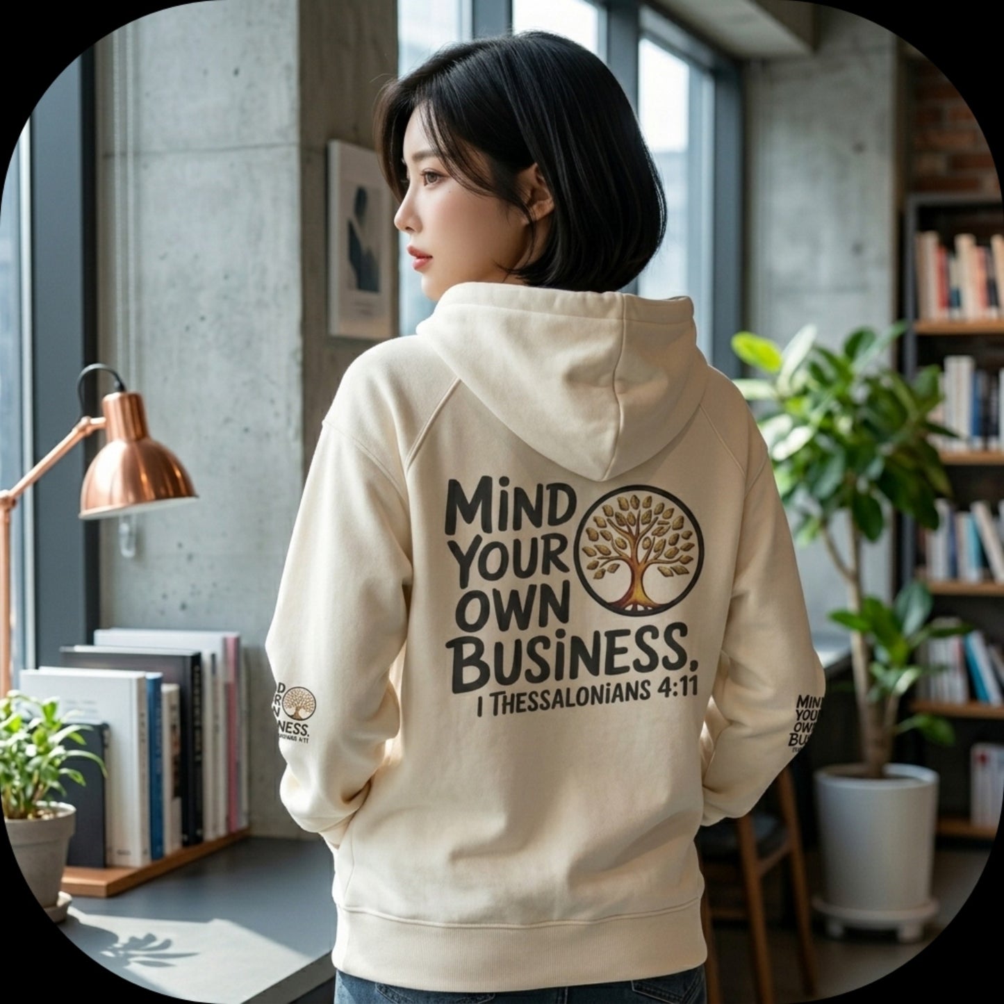 "Mind Your Own Business" (01-02) | Unisex Heavyweight Fleece Raglan Zip Hoodie | 2 colors