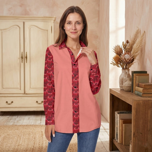 Floral Embosses (02): Shani Petal Heart | Button Down Long Sleeve Shirt