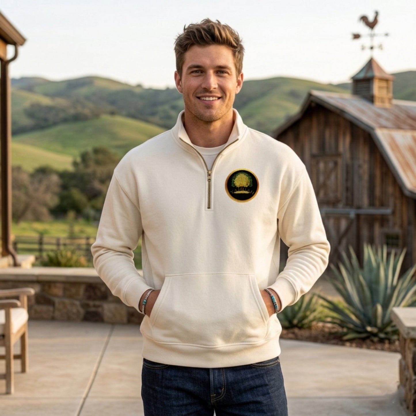 Yahuah: Tree of Life (03) | Unisex Heavyweight Fleece Drop Shoulder Half Zip Sweatshirt | 4 Colors