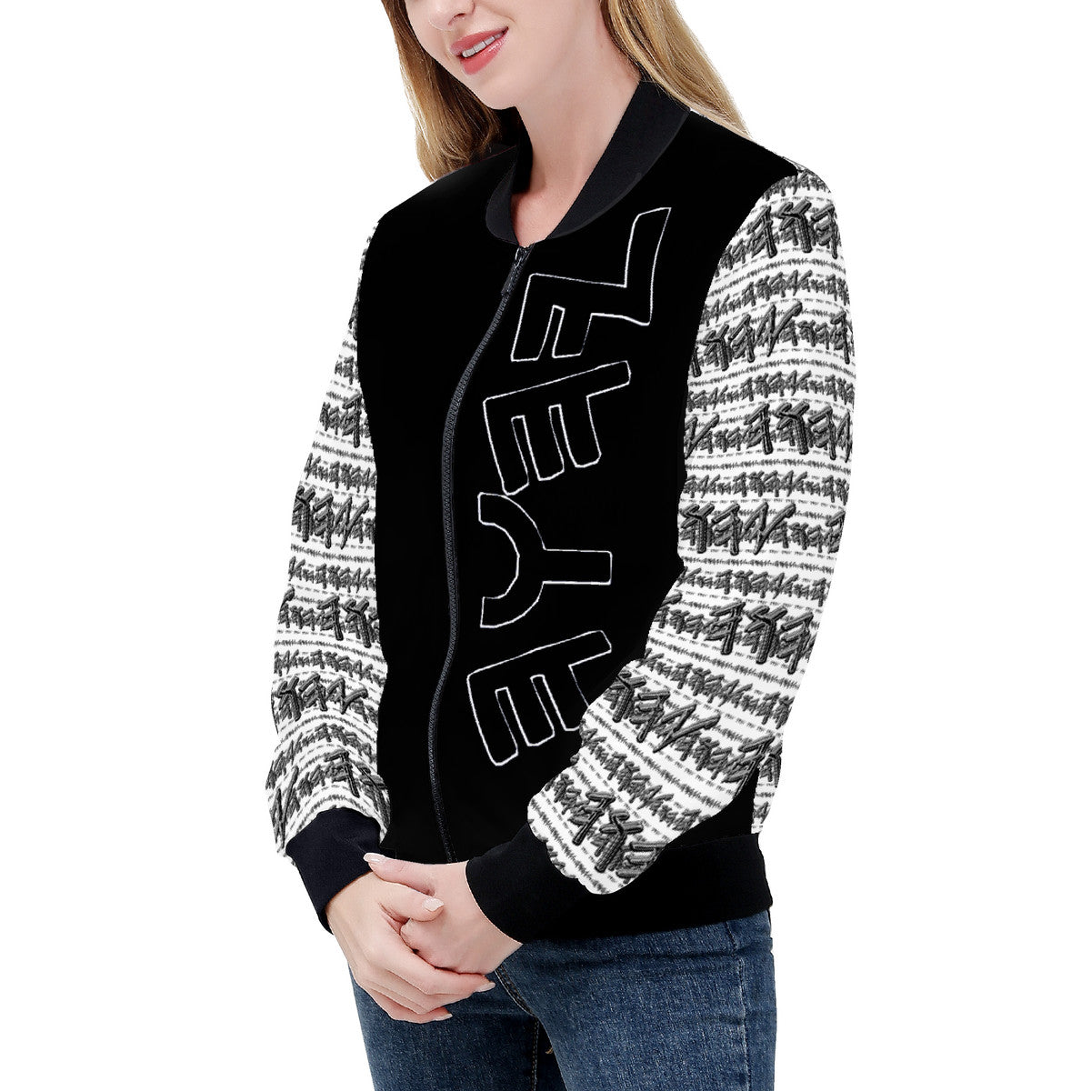 Most High God - Yahuah 01-01 White Ladies Designer Bomber Jacket