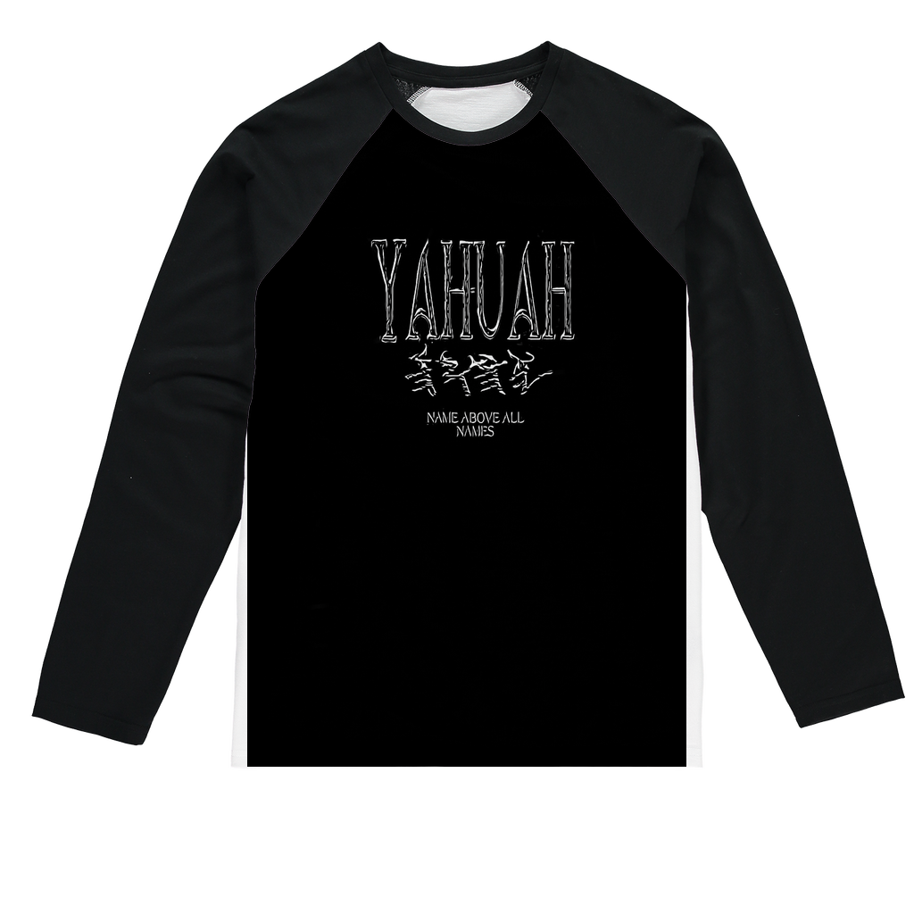 Yahuah-Name Above All Names 01-01 Designer Sublimation Raglan Long Sleeve Unisex T-shirt