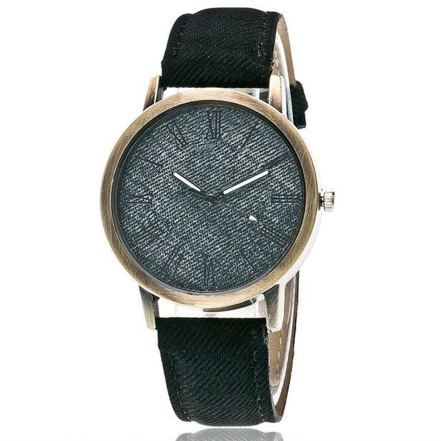 Roman Scale Unisex Analog Quartz Denim Band Watch