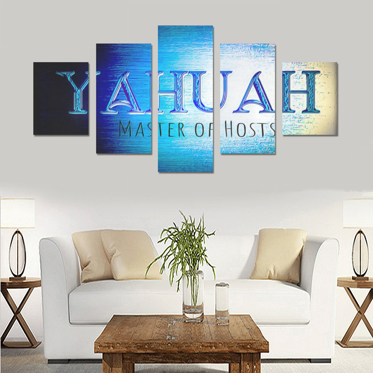 Yahuah-Master of Hosts 01-01 Canvas Wall Art Prints (No Frame) 5 Pieces/Set B