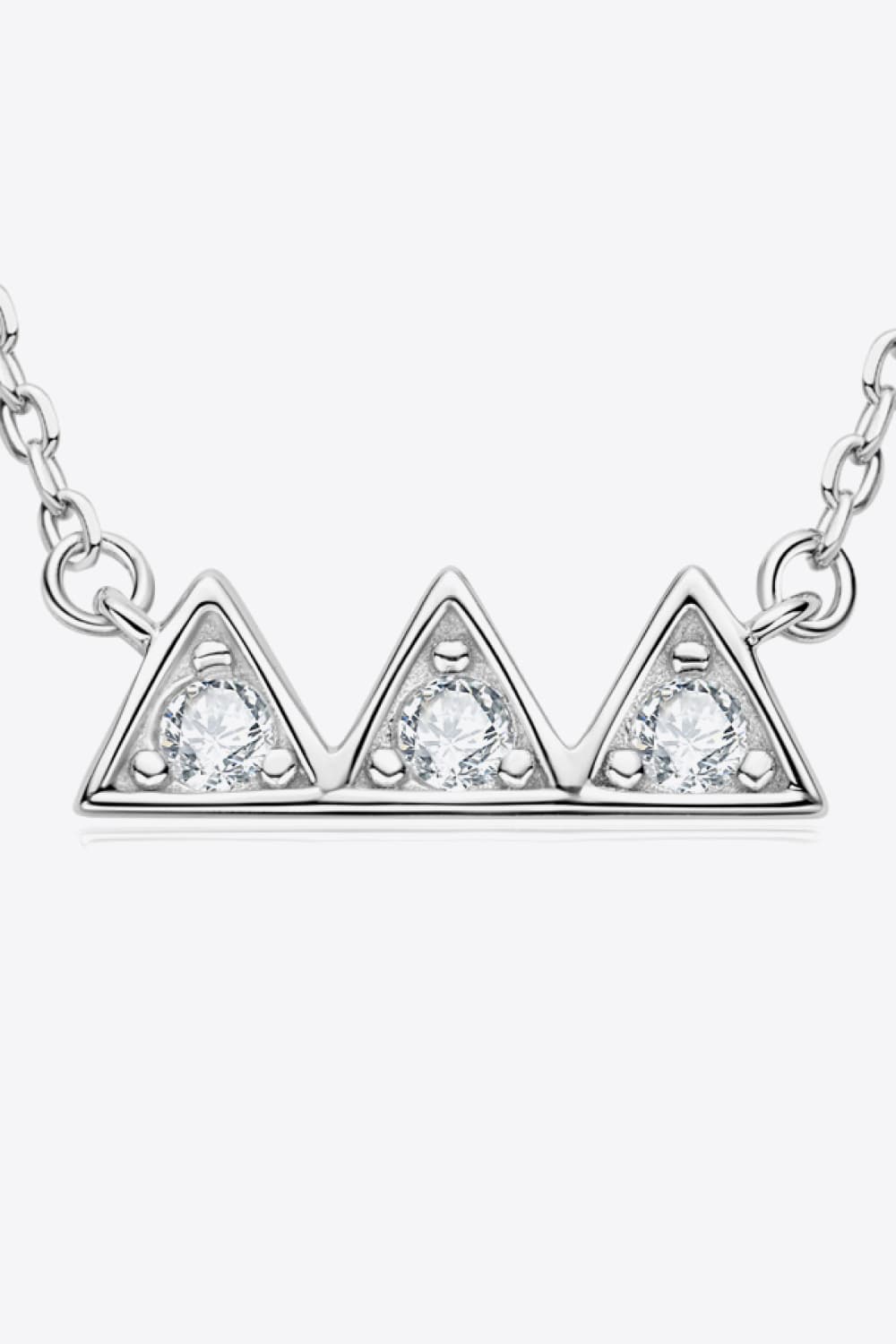 Moissanite Triangle Platinum Plated Necklace