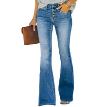 Load image into Gallery viewer, Button Up Flared High Waist Stretchy Jeans