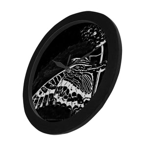 Modelos de insectos: hermosas mariposas 02-01 Reloj de pared negro