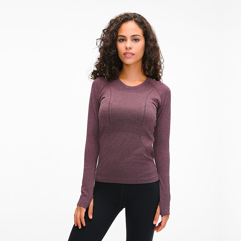 Round Neck Long Sleeve Lady Sports Shirt